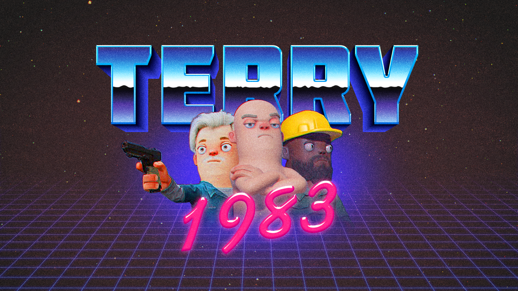 Hotline Terry retro title art